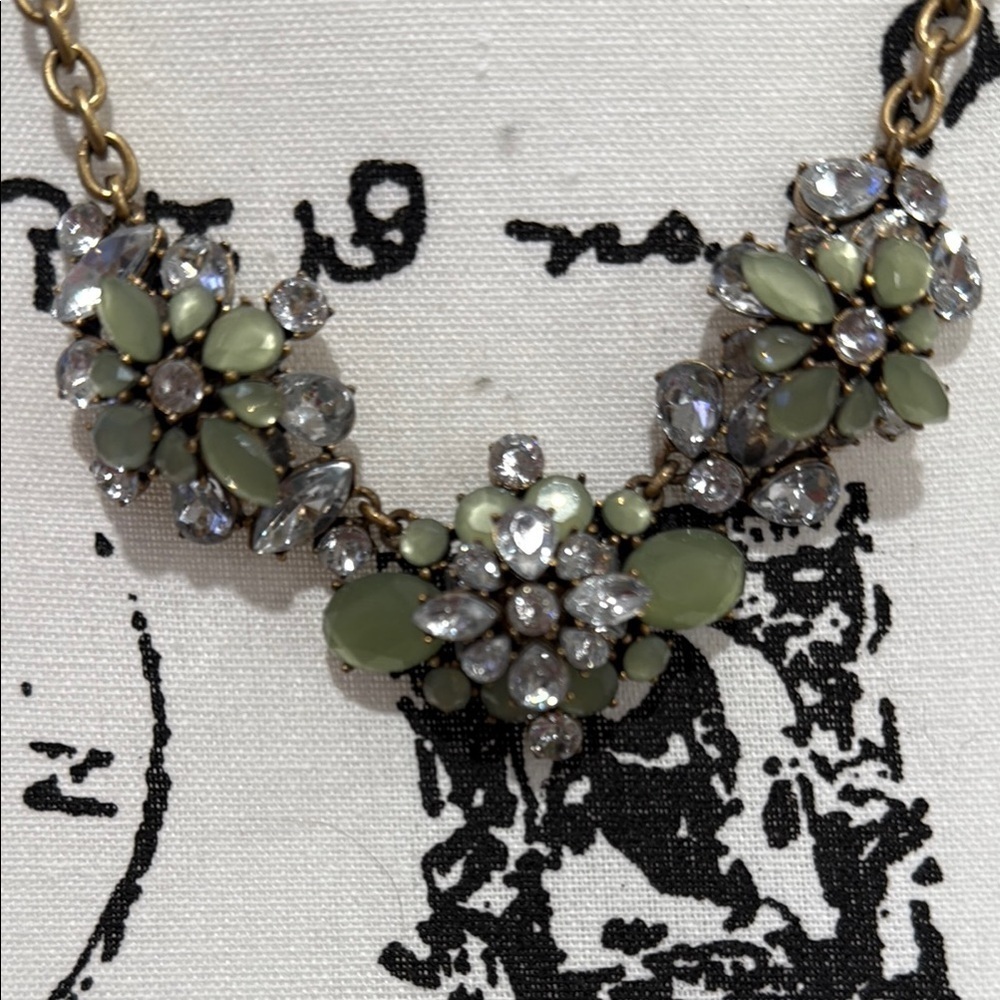 Gold and Silver Floral Statement Necklace - Picture 2 of 3